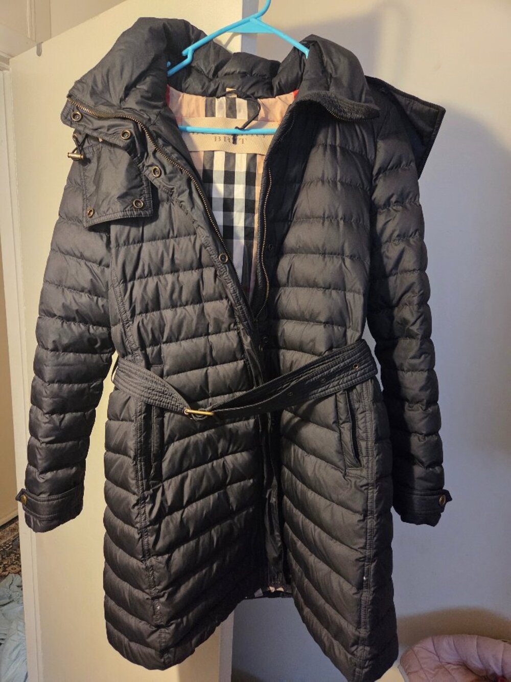 Womens Burberry Brit puffer colebrooke jacket XL